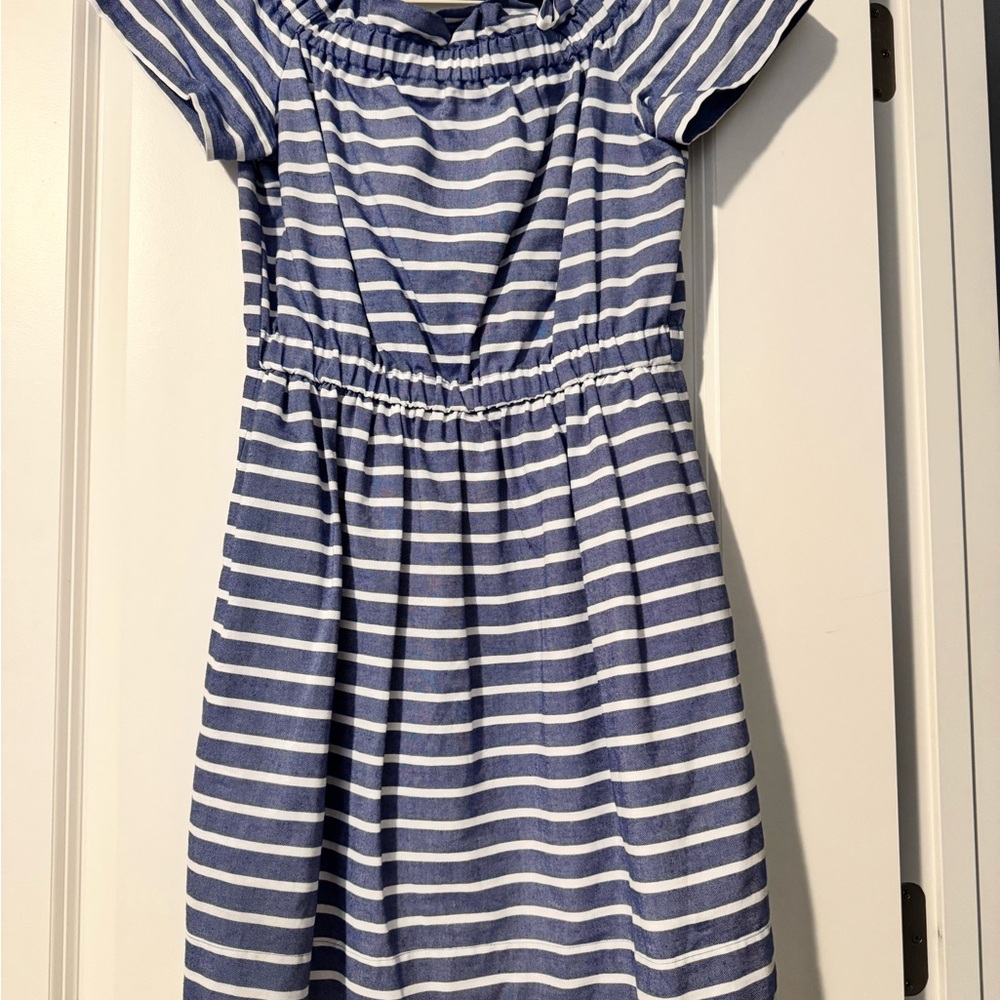 Eliza J Blue and White Striped Dress